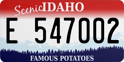 ID license plate E547002