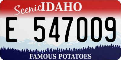 ID license plate E547009