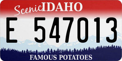 ID license plate E547013