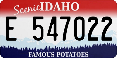 ID license plate E547022