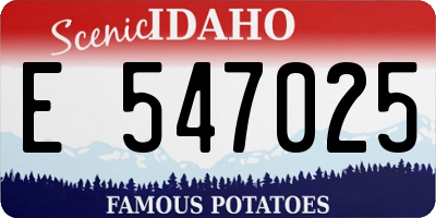 ID license plate E547025