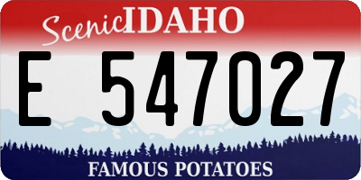 ID license plate E547027