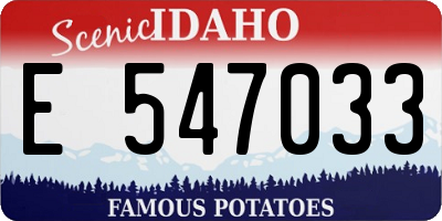 ID license plate E547033