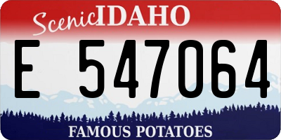 ID license plate E547064