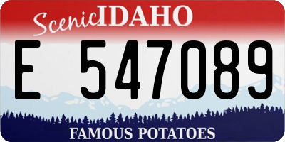 ID license plate E547089