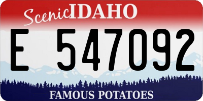 ID license plate E547092