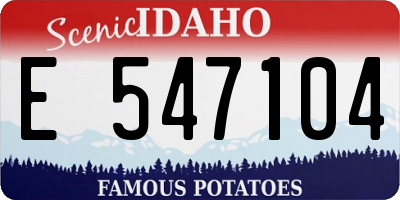 ID license plate E547104