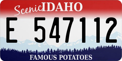 ID license plate E547112