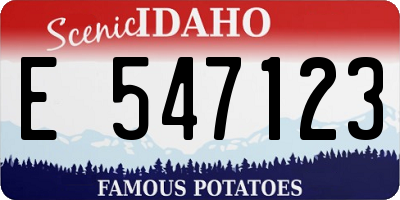 ID license plate E547123