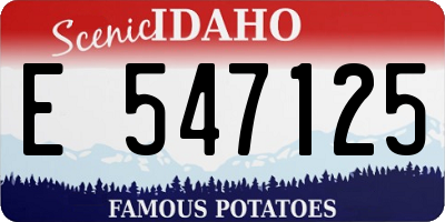 ID license plate E547125