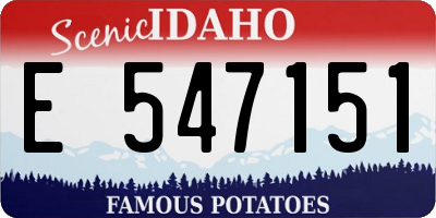 ID license plate E547151