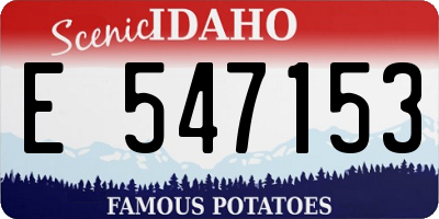 ID license plate E547153