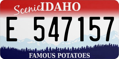 ID license plate E547157
