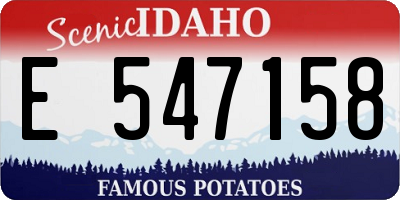 ID license plate E547158