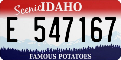 ID license plate E547167