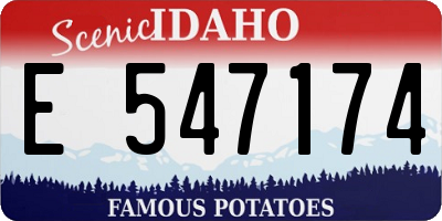 ID license plate E547174