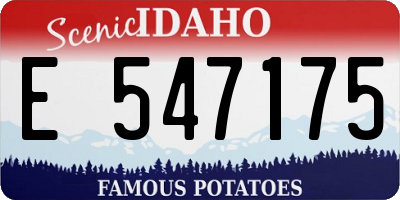 ID license plate E547175