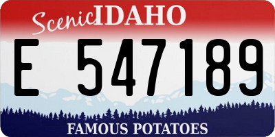 ID license plate E547189