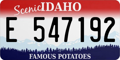 ID license plate E547192