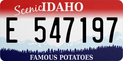 ID license plate E547197