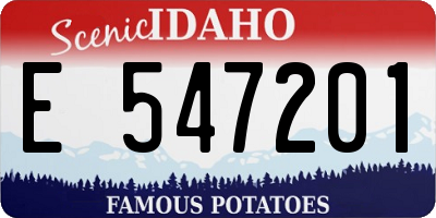 ID license plate E547201