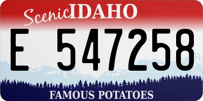 ID license plate E547258
