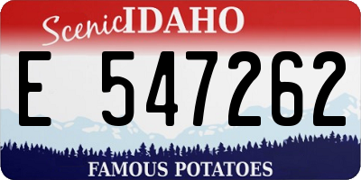 ID license plate E547262