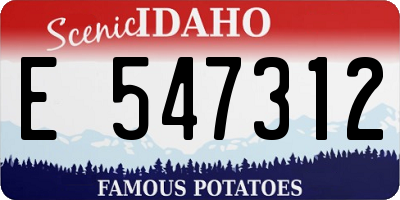 ID license plate E547312
