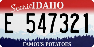 ID license plate E547321