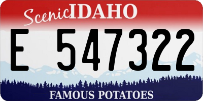 ID license plate E547322