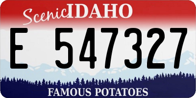 ID license plate E547327