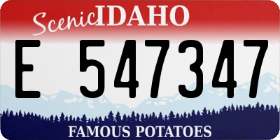 ID license plate E547347
