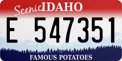 ID license plate E547351