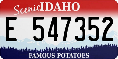 ID license plate E547352