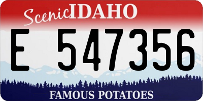 ID license plate E547356