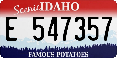ID license plate E547357