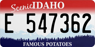 ID license plate E547362