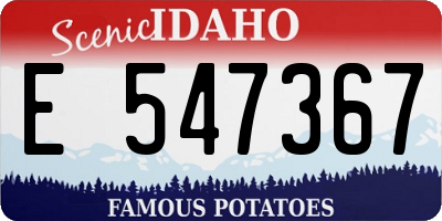 ID license plate E547367