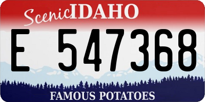 ID license plate E547368