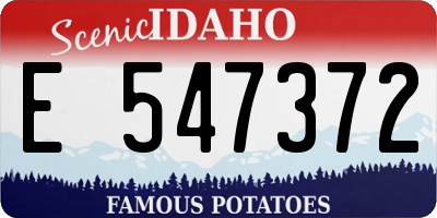 ID license plate E547372