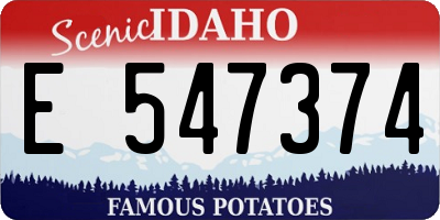 ID license plate E547374