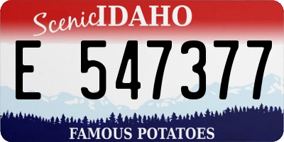 ID license plate E547377