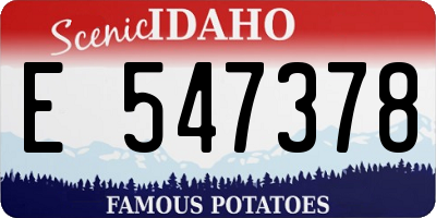 ID license plate E547378
