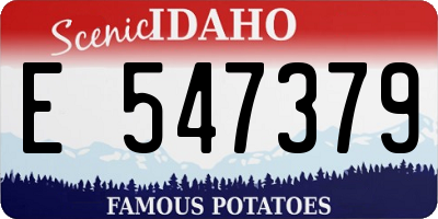 ID license plate E547379