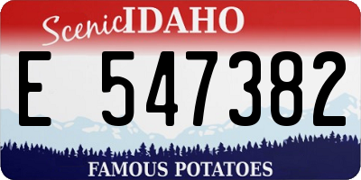 ID license plate E547382