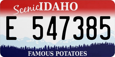 ID license plate E547385