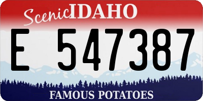 ID license plate E547387