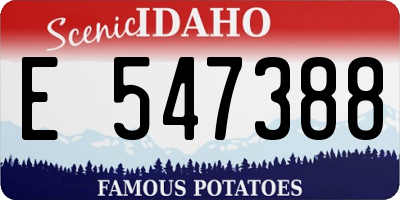 ID license plate E547388