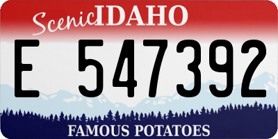 ID license plate E547392