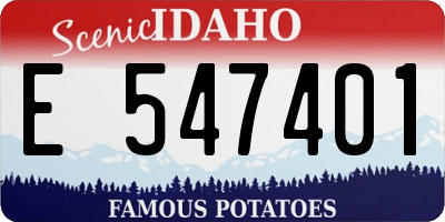 ID license plate E547401